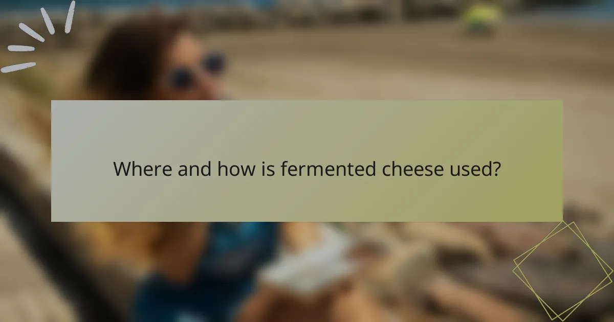 Where and how is fermented cheese used?